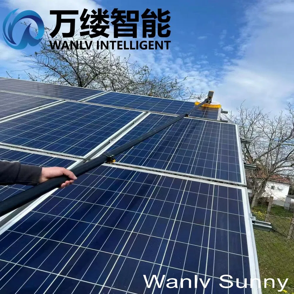 Portable Telescopic Cleaning Pole Rotating Solar Panel Cleaning Machine PV Cleaner Tools