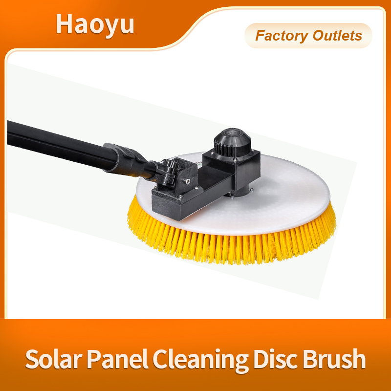 Dual Power Supply (Mains Electricity/Lithium Battery) Single Head Solar Panel Cleaning Brush Photovoltaic Brush with Telescopic Rod