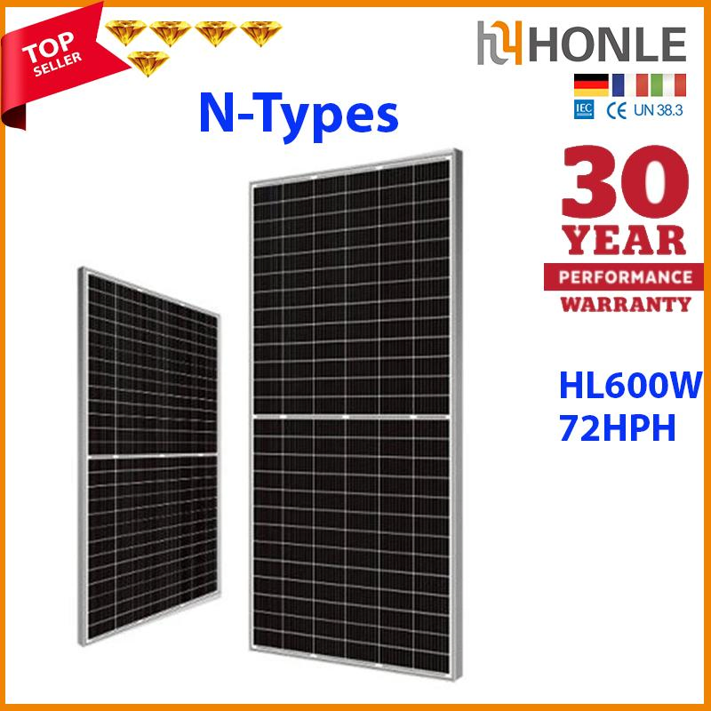 Honle Solar 2026 Topcon PV Module Solar Panel Solar Photovoltaic Panels 700W 600W 425W 400W 500W 450W 550W Bifacial All Black Solar Panels