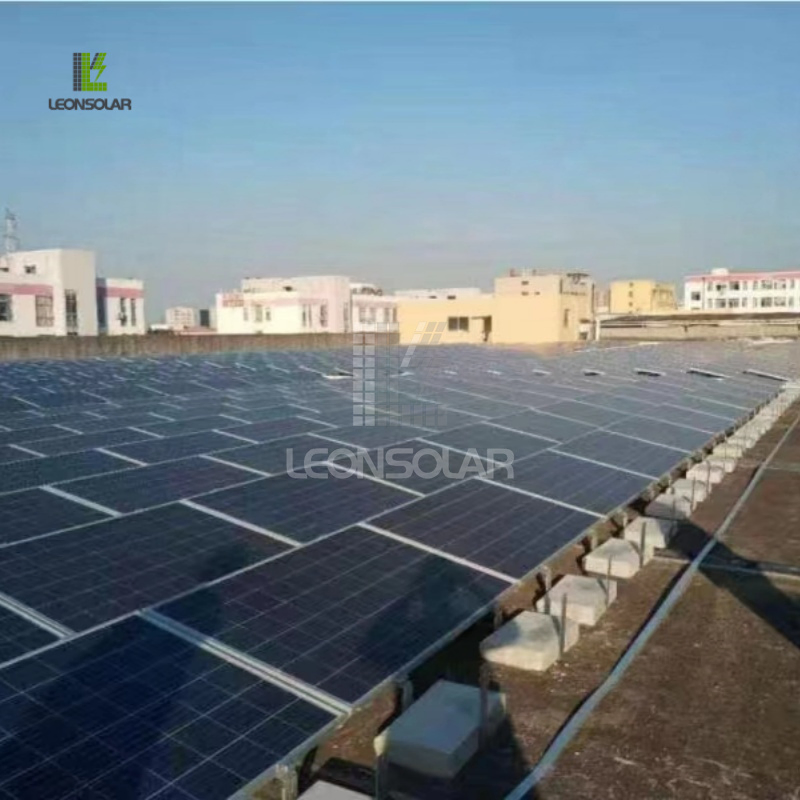 Ballast Structure Flat Roof Carbon Steel Solar Energy PV Mounting System