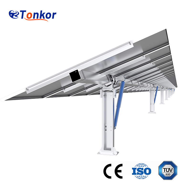 Automatic Dual-Portrait Horizontal Single Axis Solar Tracker System for Ground Mount Solar Projects