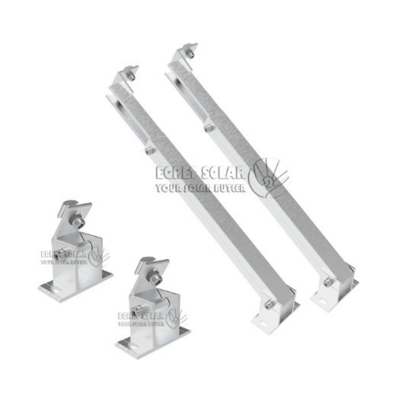 Adjustable Angle Solar Panel Mounting Leg Brackets Front Rear Feet in Steel Aluminium Flat Roof