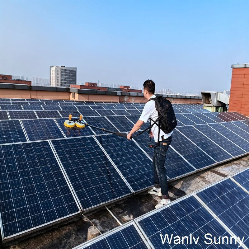 Solar Panel Cleaning Machine Brush with 3.5m/ 5.5m/ 7.5m Telescopic Pole