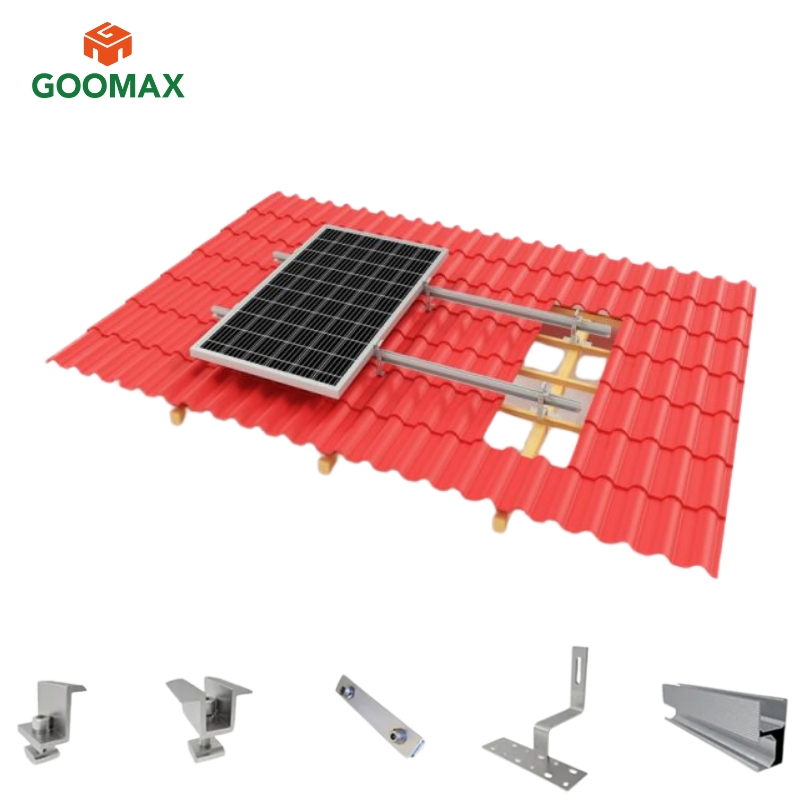 Roof Mounting System for Solar Panel Installation on Tile Roofs and Ground with Solar Energy Power System