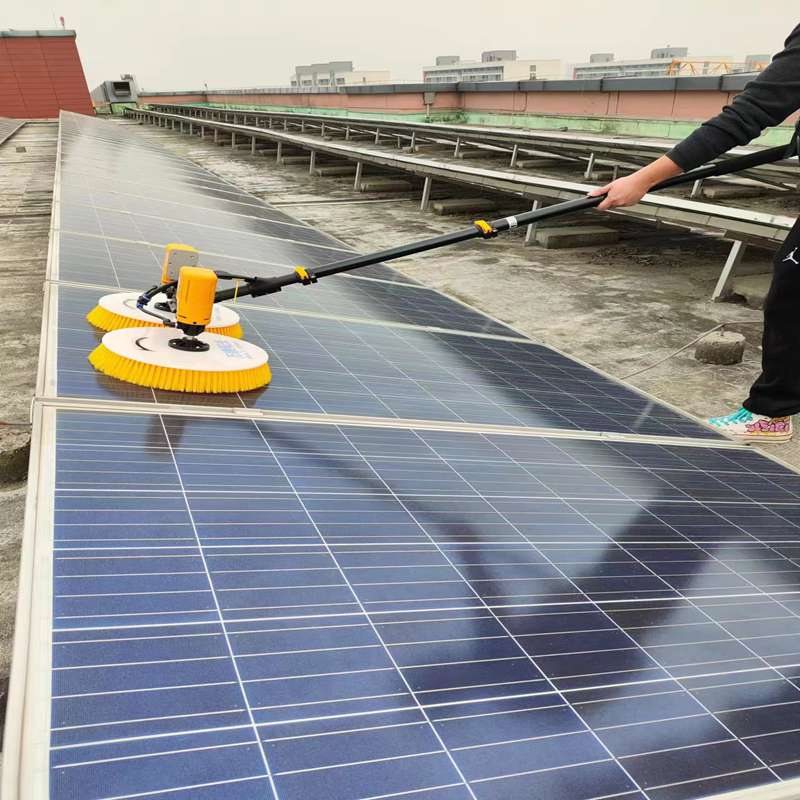 Portable Solar Panel Cleaner Lithium Battery Powered Dual-Head Photovoltaic Panel Cleaning Machine