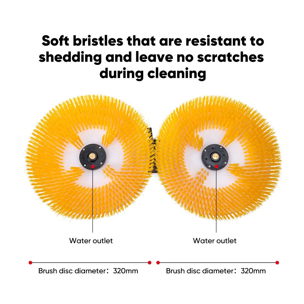 High-Efficiency Solar Panel Cleaning Machine with Dual Rotating Brush and Telescopic Pole
