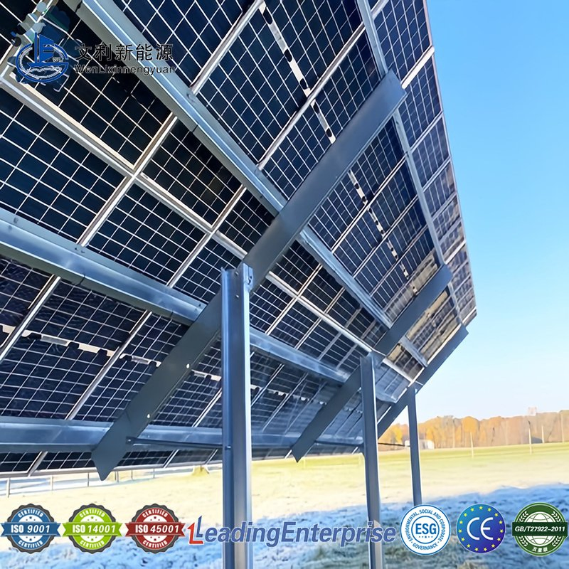 Adjustable Solar Mounting System, Ground-Use, H-Beam Load-Bearing Column, Weather-Resistant &amp; Anti-Corrosive, Customizable Angle