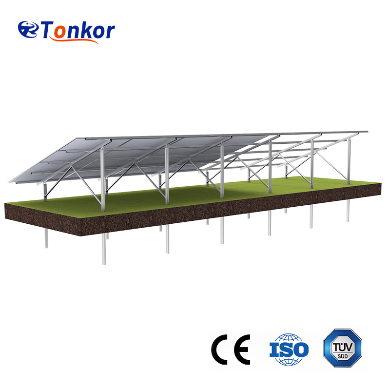 Dual Pile Aluminum Ground Mount Solar Panel Support System