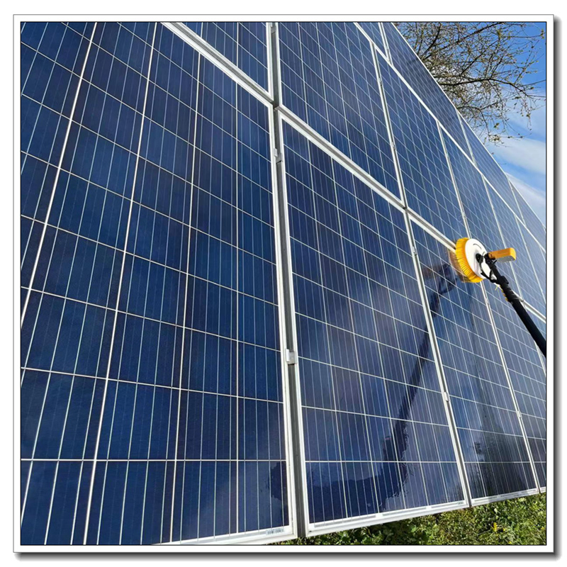 Portable Telescopic Cleaning Pole Rotating Solar Panel Cleaning Machine PV Cleaner Tools