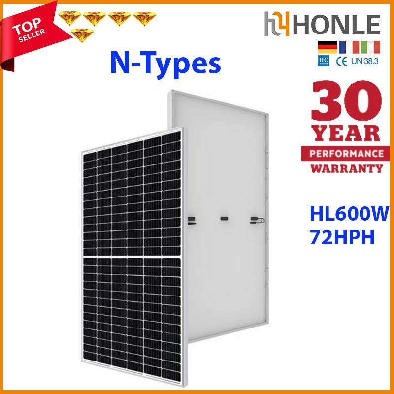 Honle Solar 2026 Topcon PV Module Solar Panel Solar Photovoltaic Panels 700W 600W 425W 400W 500W 450W 550W Bifacial All Black Solar Panels