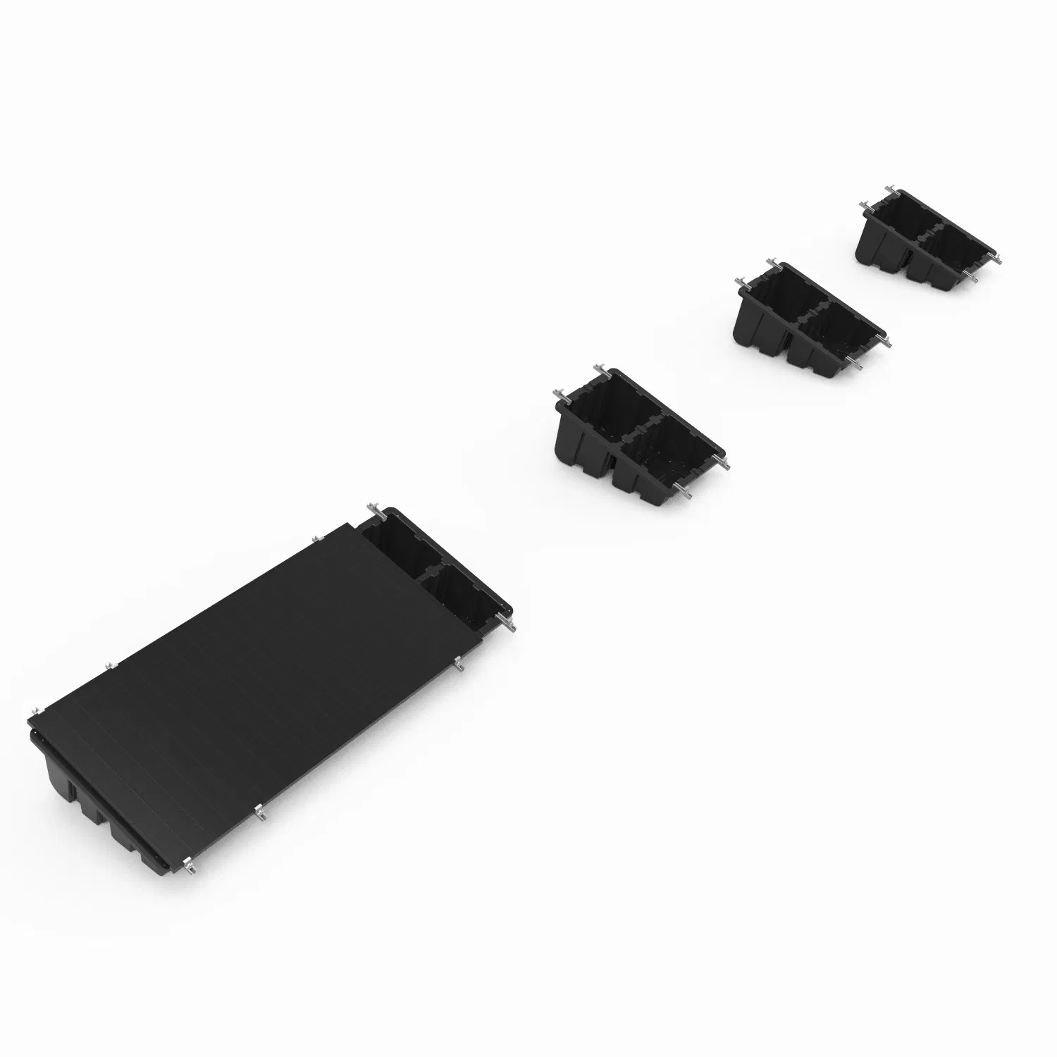 Customizable Solar Structure PP Plastic Ballasted Flat Roof Mounting System