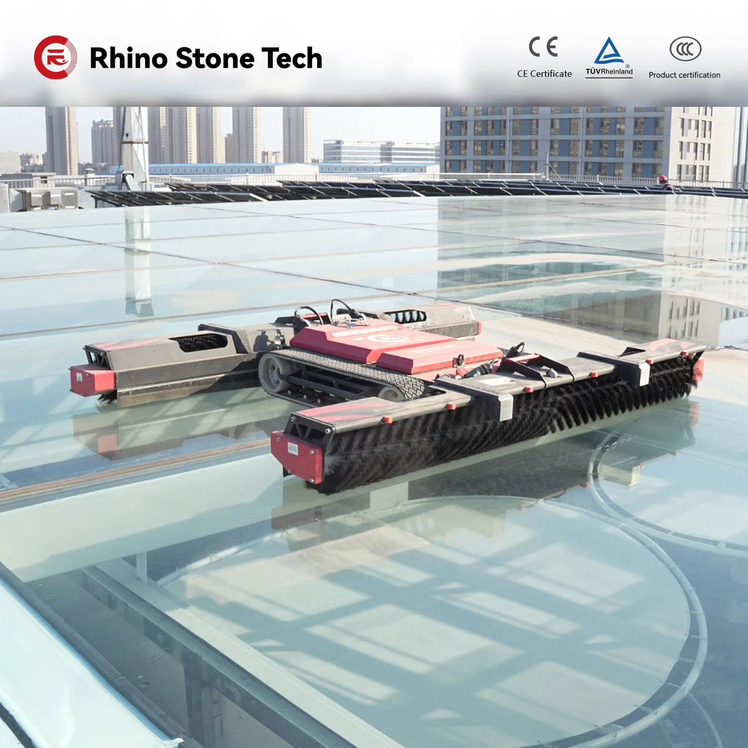 Semi Automatic Photovoltaic Cleaning Robot Solar Cleaning Machine with Battery Powered for Commercial Industrial Solar Farm PV Panel Cleaner Equipment