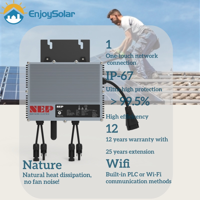 Enjoypv Solar Micro Inverter 1000W Sine Wave Micro Power Inverter Solar Grid Tie Microinverter