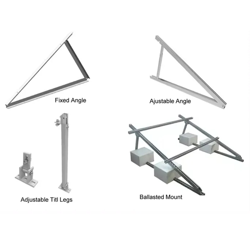 Lightweight Aluminum Tripod Structure Ballasted Systems for Solar Roof Mounting