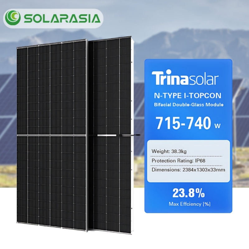 Trina/Longi/Ja/Jinko Solar Panel 700W 710W 715W 720W 730W 740W Monocrystalline/Mono Photovoltaic/PV Solar Panel Price for Solar Renewable Energy Power System