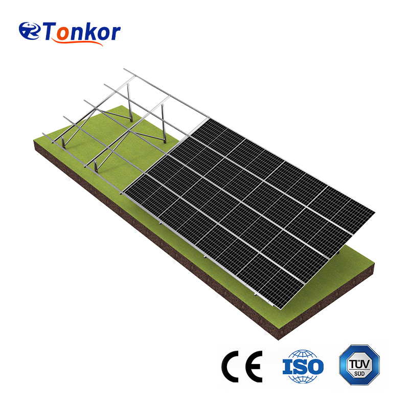 Dual Pile Aluminum Ground Mount Solar Panel Support System