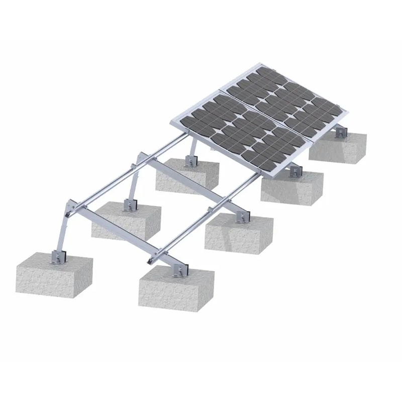 Lightweight Aluminum Tripod Structure Ballasted Systems for Solar Roof Mounting