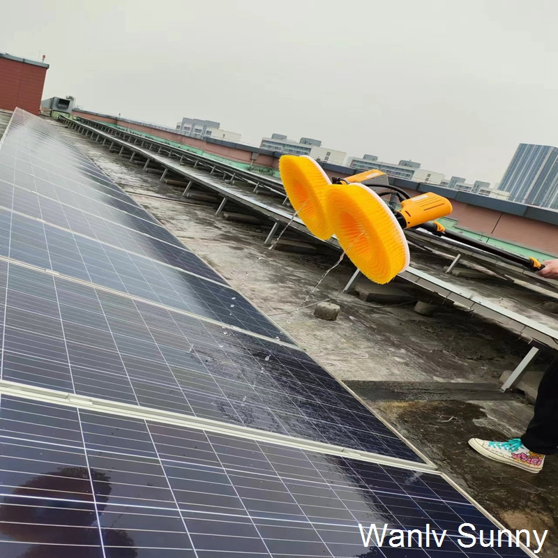 Solar Panel Cleaning Machine Brush with 3.5m/ 5.5m/ 7.5m Telescopic Pole