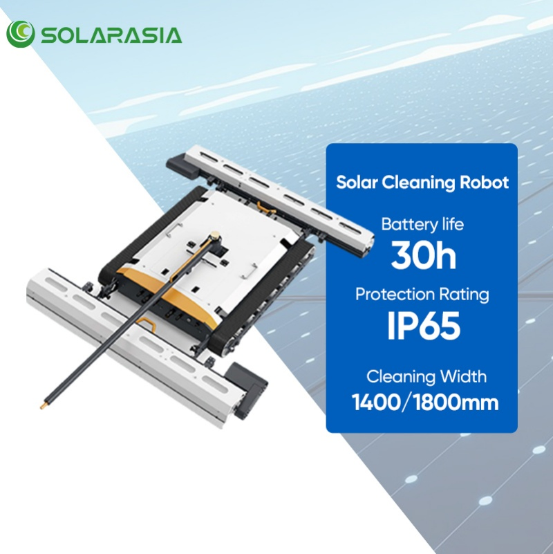 Desert Automatic Solar Panel Cleaning Robot 48V Lithium Battery PV Cleaning Machine for Middle East PV Power Plant