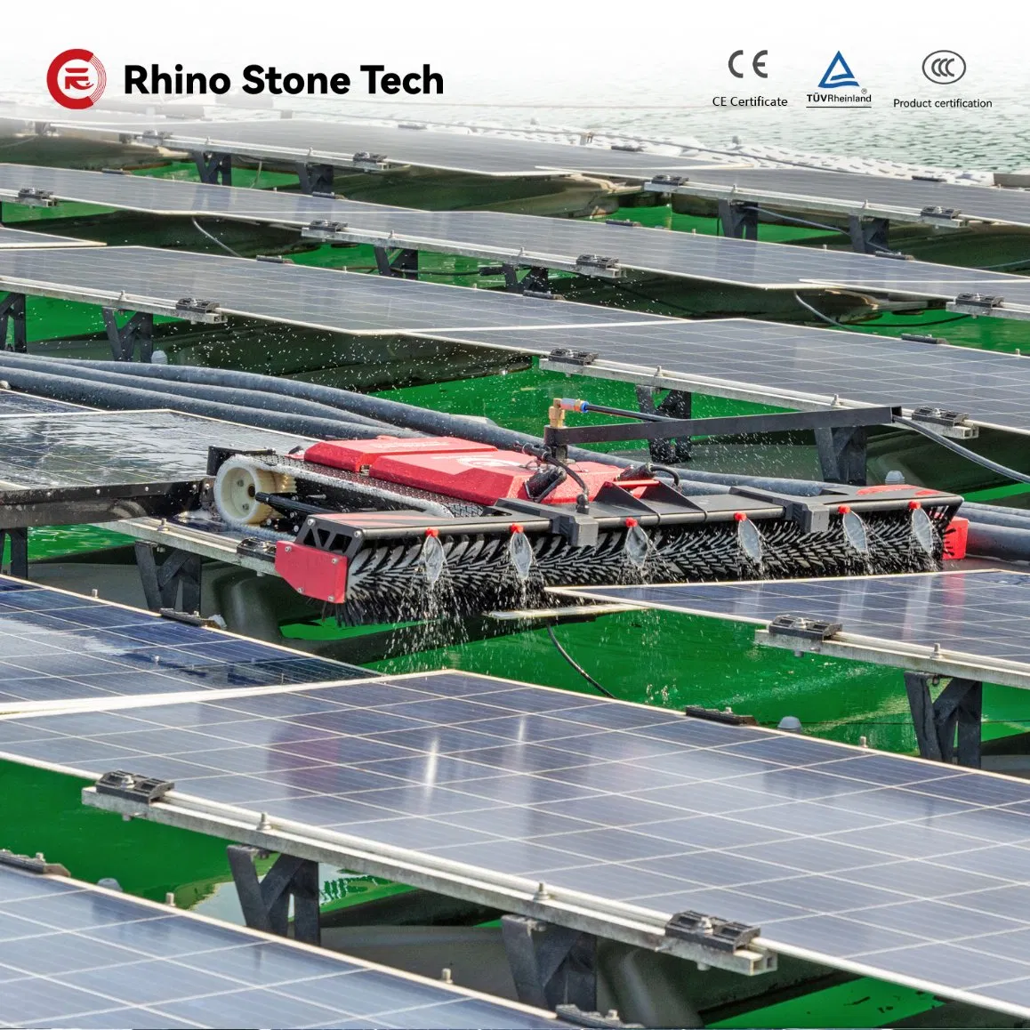 Solar Powered Anti-Dropping Automatic Solar Panel Cleaning Robot Machine for Commercial Industrial Solar Farm