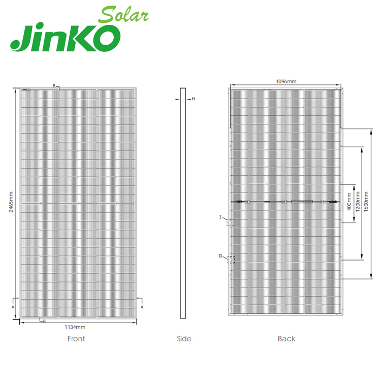 EU Stock Jinko Solar Panels 156 Cells N Type Bifacial Panel Monocrystalline Perc Photovoltaic 605 610 615 620 625W