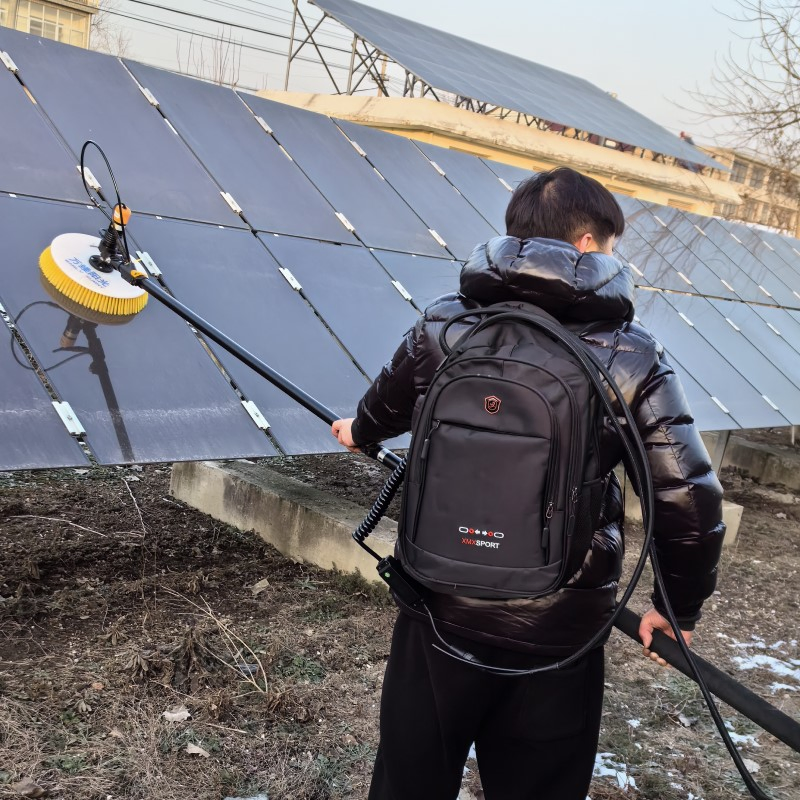 Single-Disc Rotary Brush Cleaner Solar Panel Cleaning Equipment with Telescopic Alloy Handle
