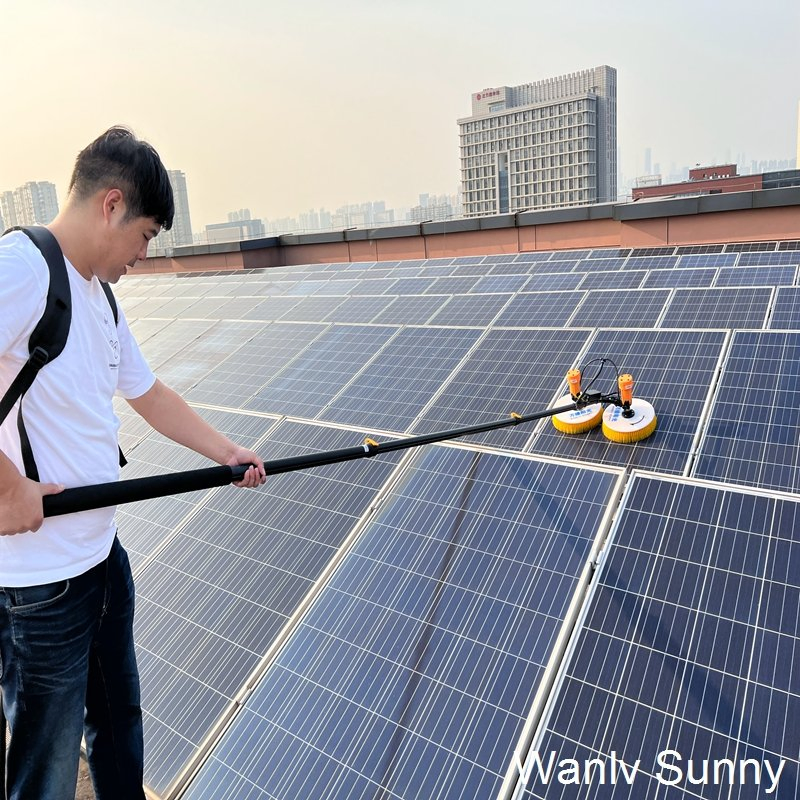 Portable and Durable Solar Panel Cleaner Cleaning Machine with Backpack Battery Powered