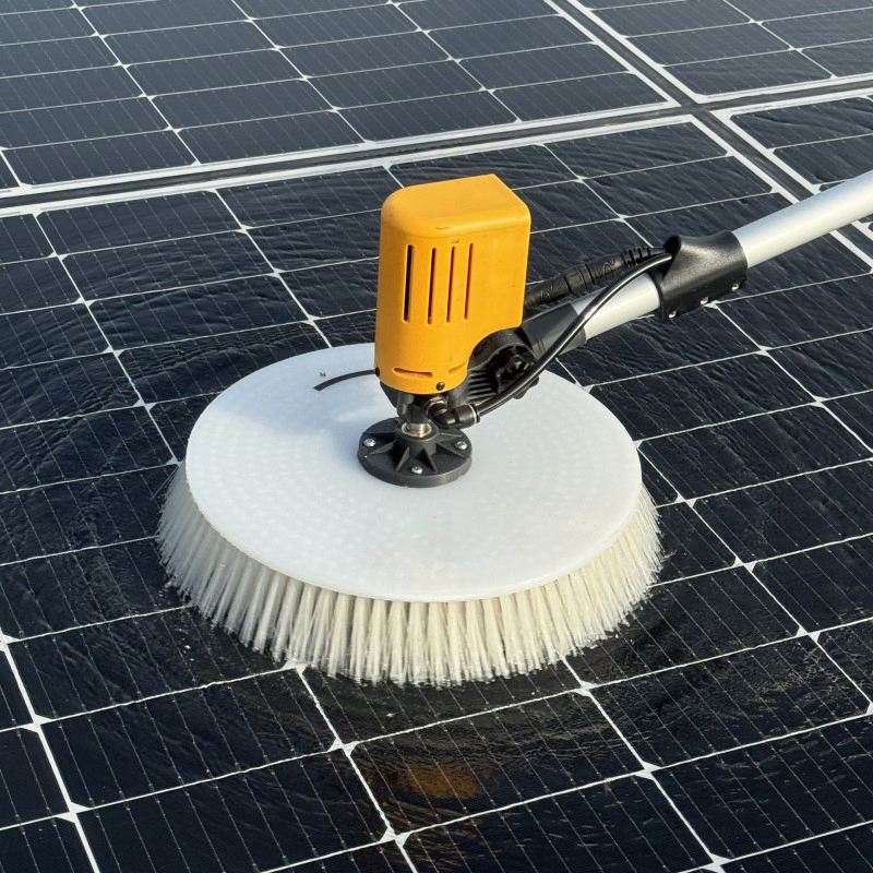 Single-Disc Rotary Brush Cleaner Solar Panel Cleaning Equipment with Telescopic Alloy Handle