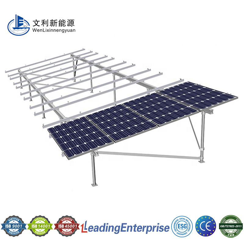 Wind-Resistant Ground Solar Mounting System for Large Solar Farms