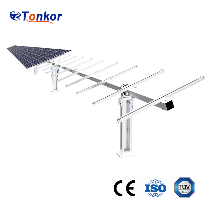 Automatic Dual-Portrait Horizontal Single Axis Solar Tracker System for Ground Mount Solar Projects