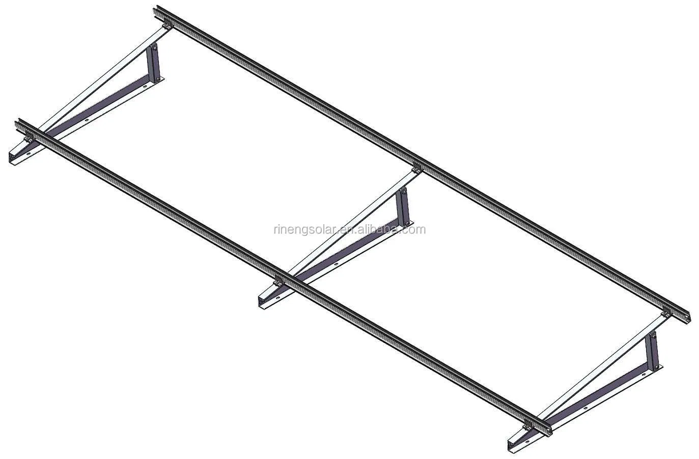 Anodized Aluminum Triangle Adjustable Solar Panel Support of Flat Roof Mounting Bracket