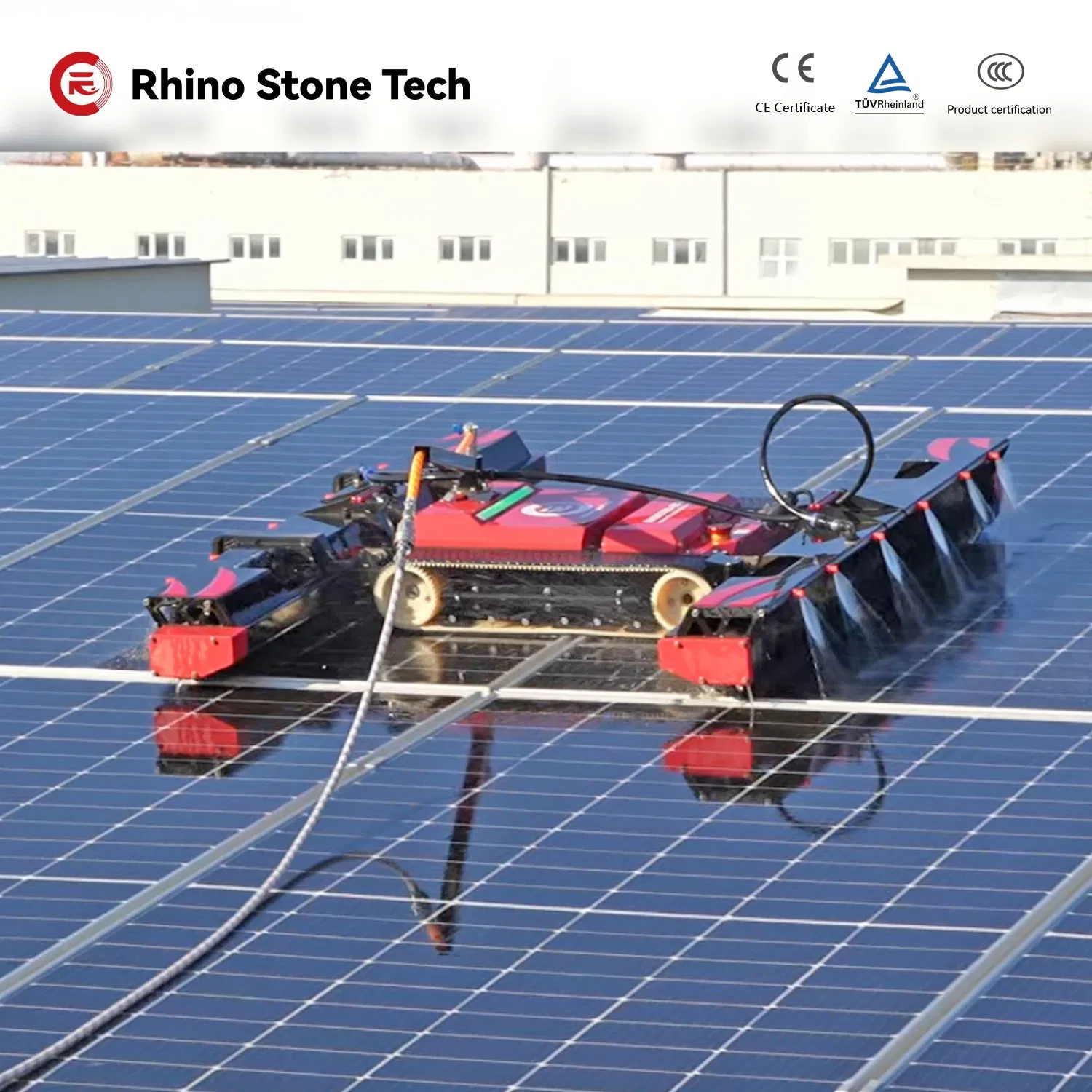 Solar Powered Anti-Dropping Automatic Solar Panel Cleaning Robot Machine for Commercial Industrial Solar Farm