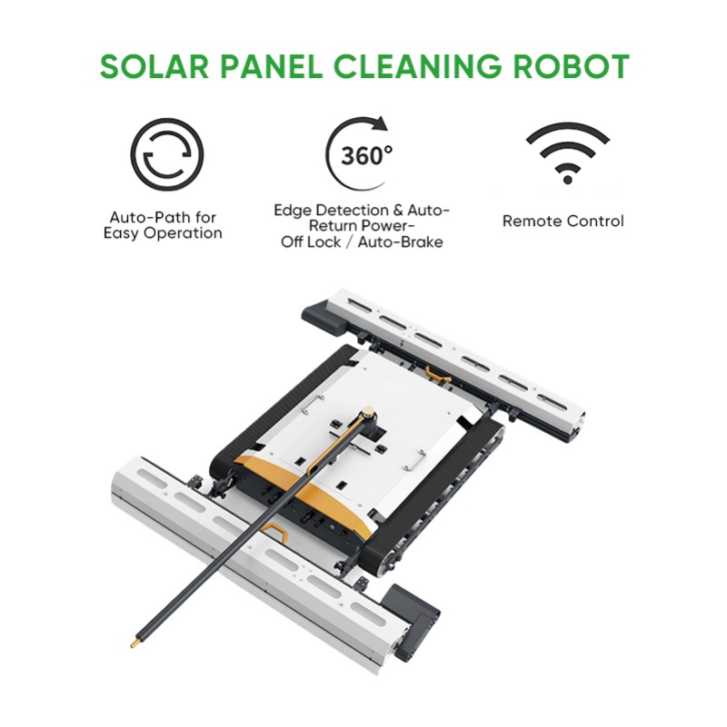 Desert Automatic Solar Panel Cleaning Robot 48V Lithium Battery PV Cleaning Machine for Middle East PV Power Plant