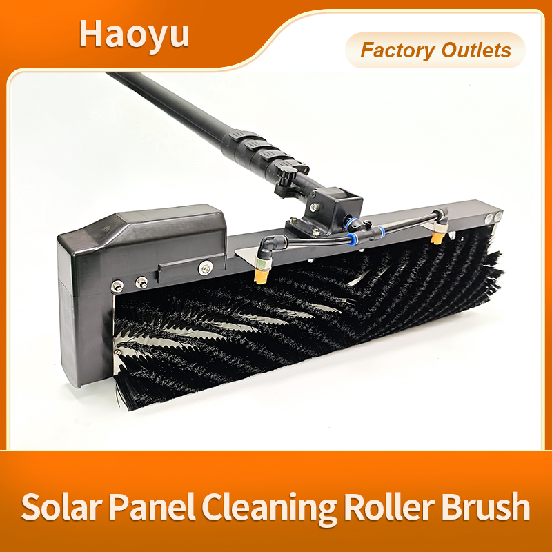 Soft Nylon Filaments Dual Power Supply (Mains Electricity/Lithium Battery) Solar Panel Cleaning Roller Brush Photovoltaic Brush