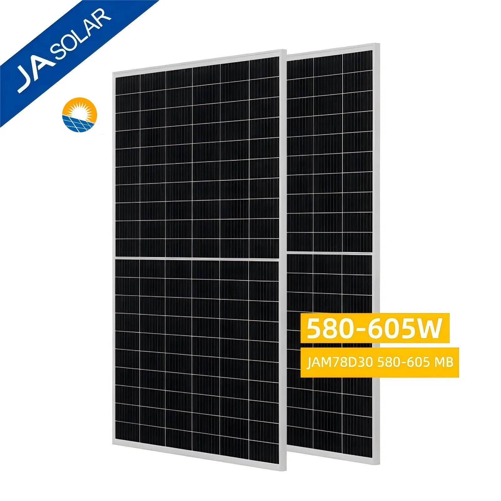 Ja 560W 580W 605W Half Cell Wholesale Poly PV Fold Flexible Black Monocrystalline Polycrystalline Photovoltaic Module Mono Solar Energy Sun Power Panel