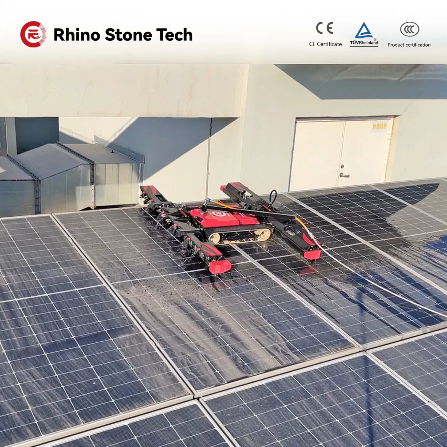 Solar Powered Anti-Dropping Automatic Solar Panel Cleaning Robot Machine for Commercial Industrial Solar Farm