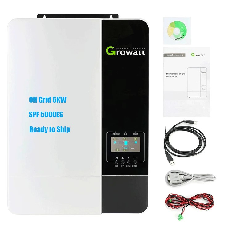 Integrated MPPT Charge Controller SPF5000es off Grid 5kw Growatt Solar Inverter