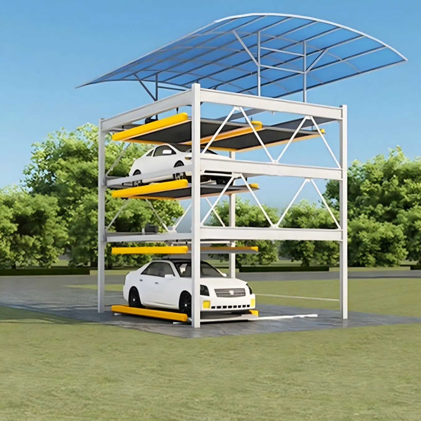 Lightweight Yet Sturdy Puzzle Parking System for Rooftop Parking Installation