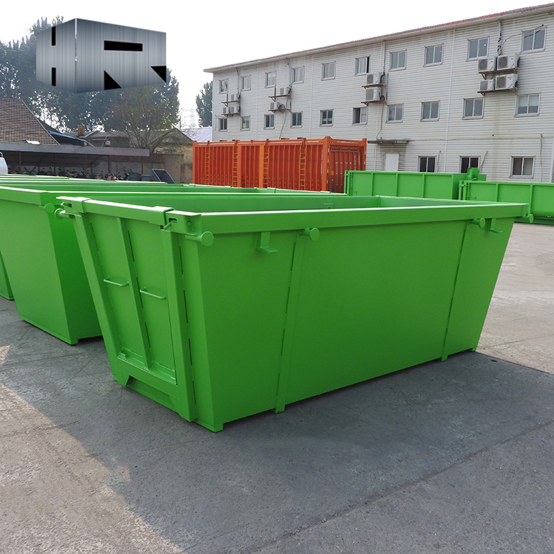 Heavy Duty Outdoor Waste Recycling Metal Mobile Skip Bin for Construction Debris, Wood, Metals, Concrete