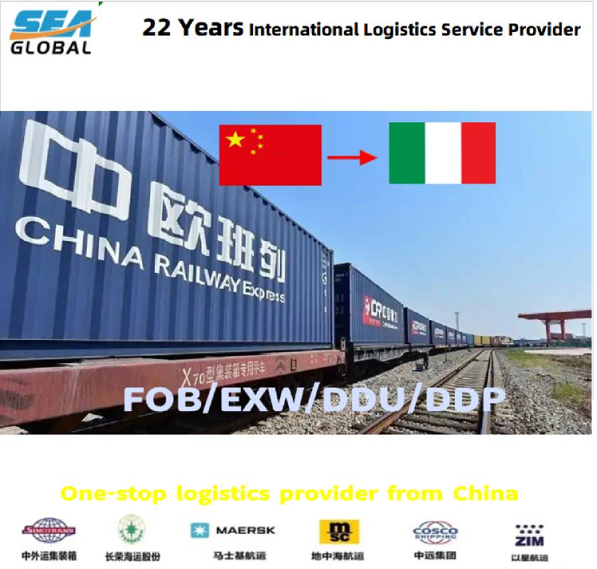 Railway Freight Shipping From China to Italy Ex-Works Fob DDU Logistics Agent