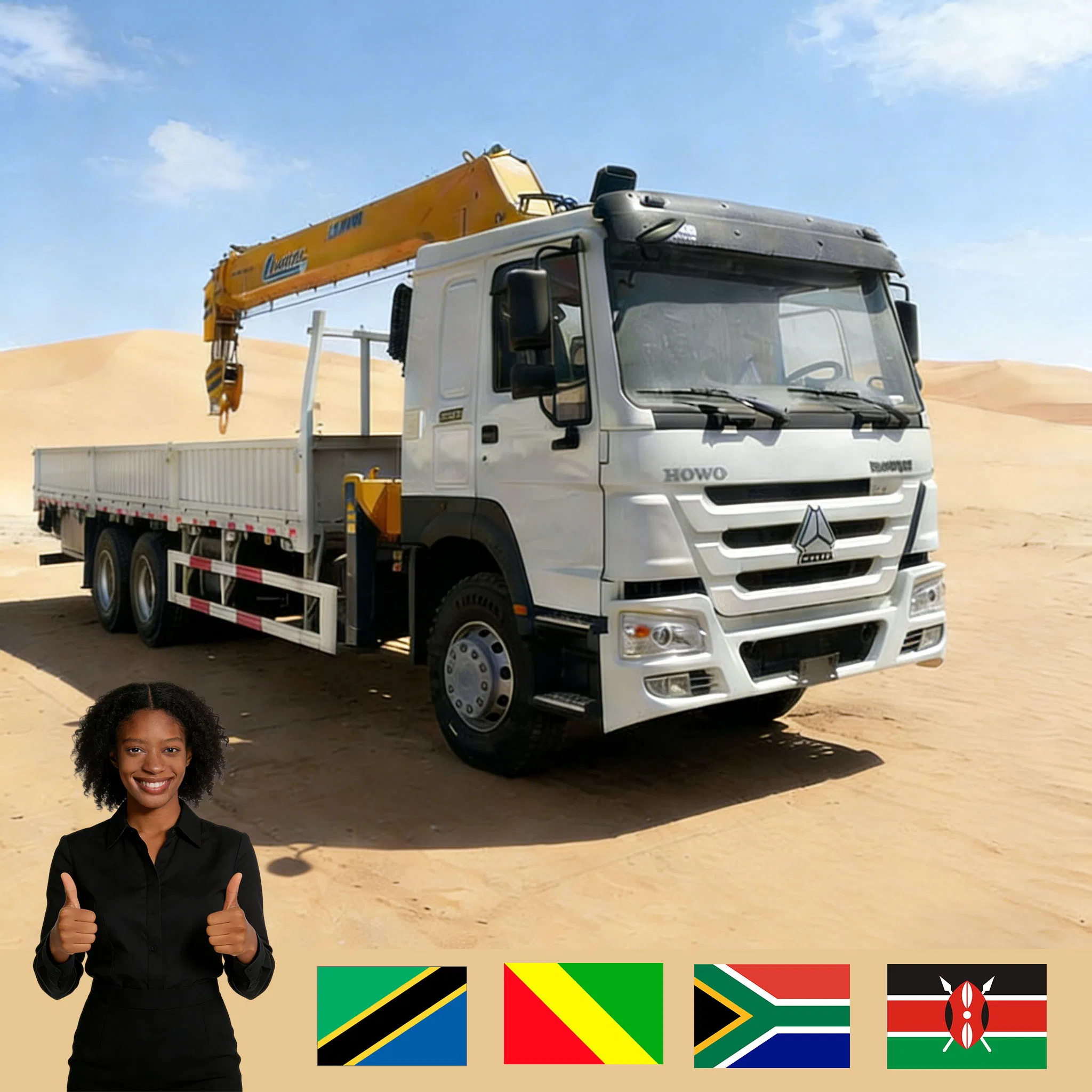 Sinotruk HOWO 10ton 12ton 14ton 16ton Crane Truck Mounted Crane with Telescopic