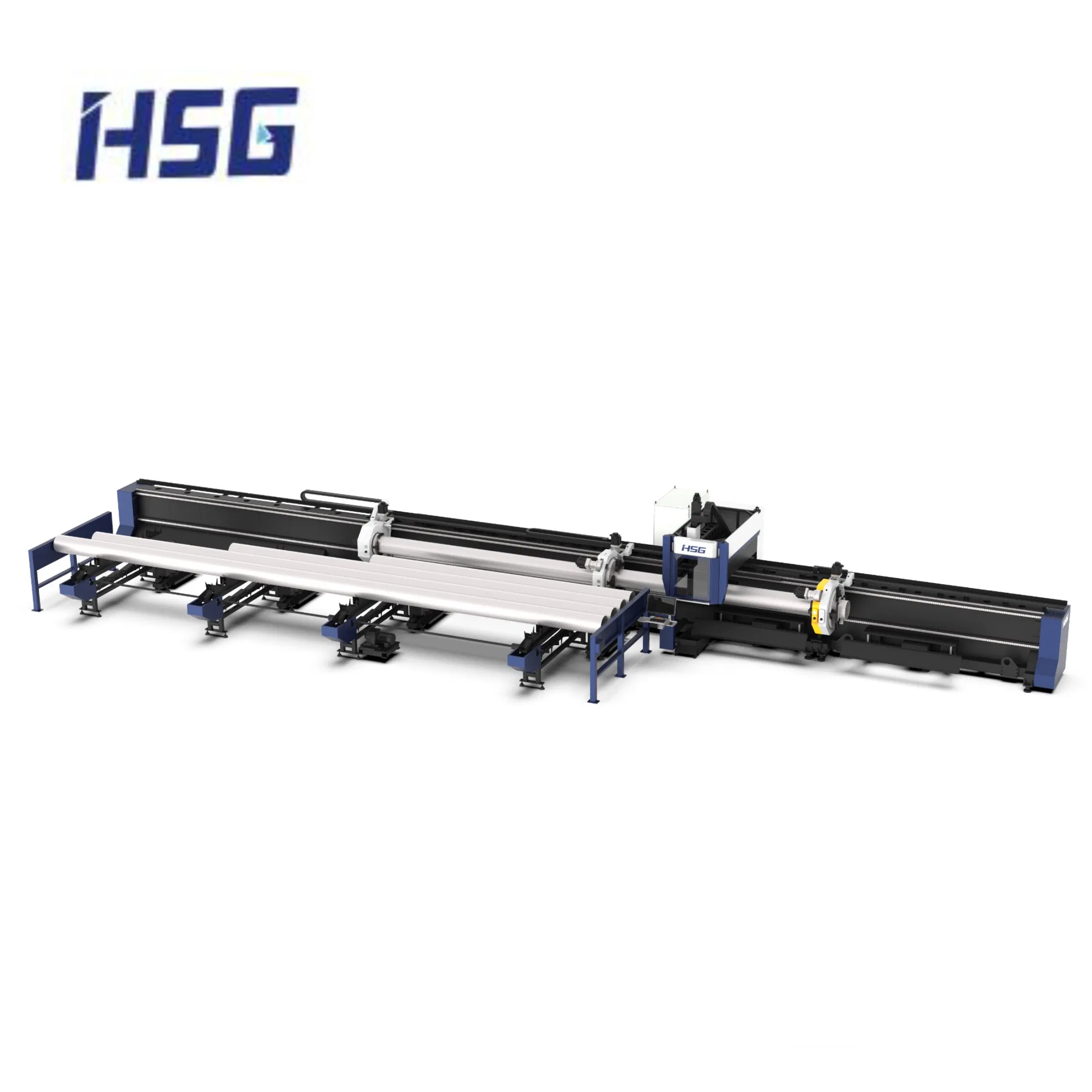 Metal Tube Laser Cutting Machine Ipg Raycus Laser Source 6600W