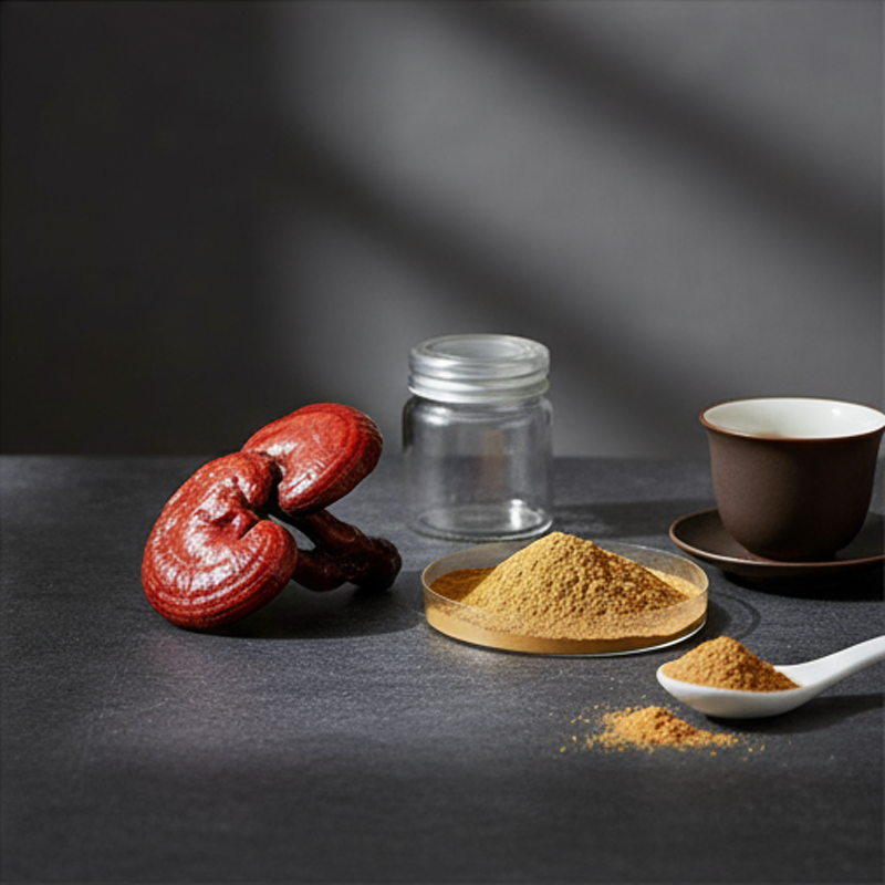 Runqian Organic Reishi Extract Polysaccharides Ganoderma Lucidum Brown Powder