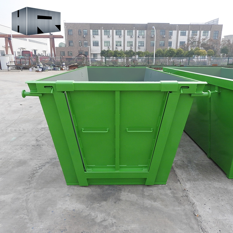 Heavy Duty Outdoor Waste Recycling Metal Mobile Skip Bin for Construction Debris, Wood, Metals, Concrete