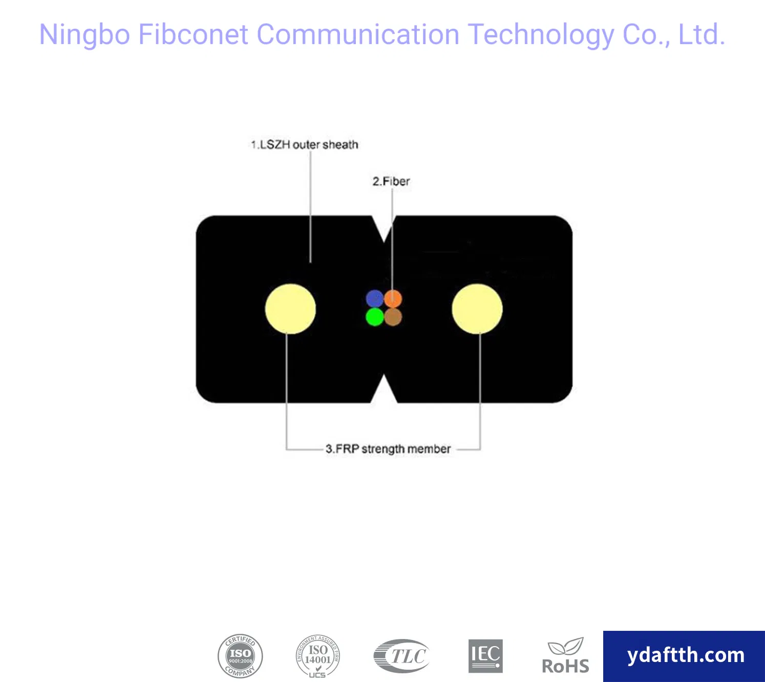 FTTX FTTH 1 2 4 Cores optical cable G657A1 G657A2 fiber GJXFH Singlemode Fiber Optic Drop Cable