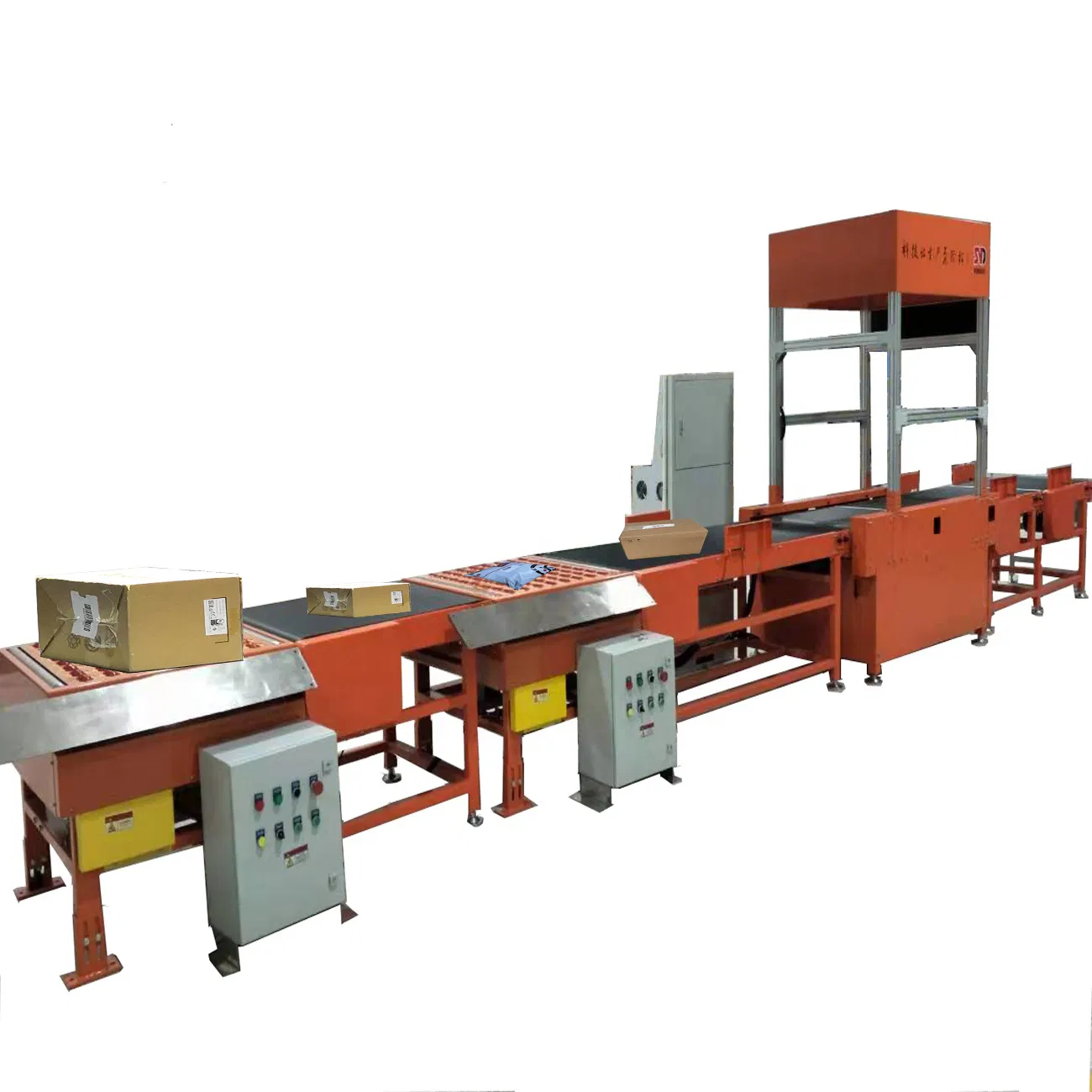 High Speed Parcel Conveyor Sorter System Cross Belt Logistics Express Dws Sorting Line