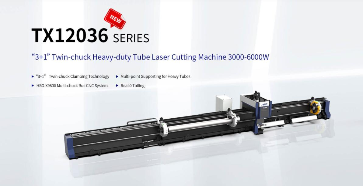 Metal Tube Laser Cutting Machine Ipg Raycus Laser Source 6600W