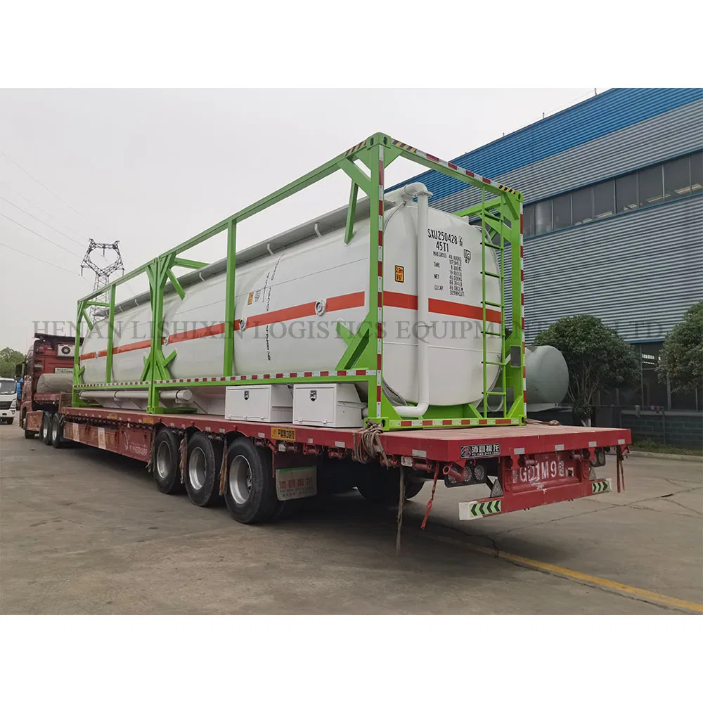 40FT Carbon Steel Diesel Four-Compartment Tank Container 50m3 Capacity Liquid Transporter Diesel Fuel Storage Tank