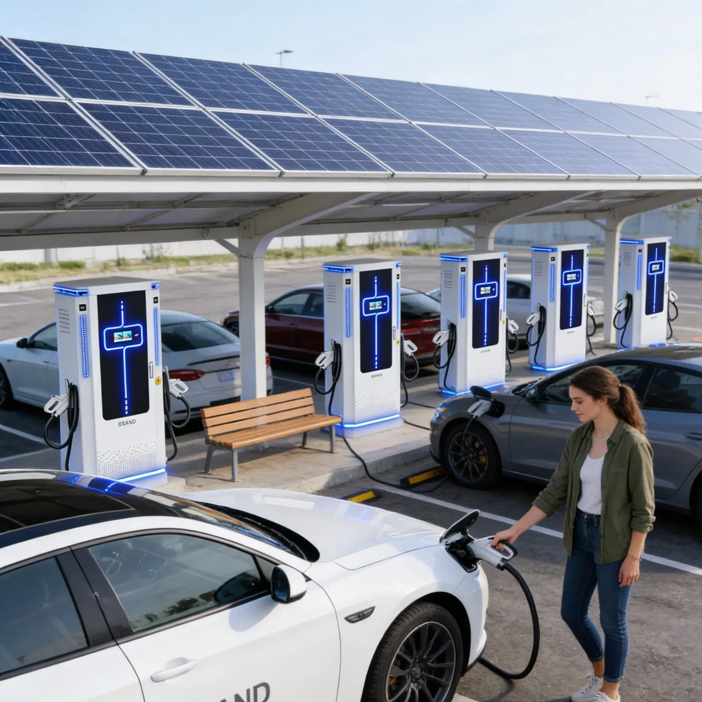 High Utilization Fleet Central Management Night Heavy Duty Truck EV Charger DC Depot Logistics