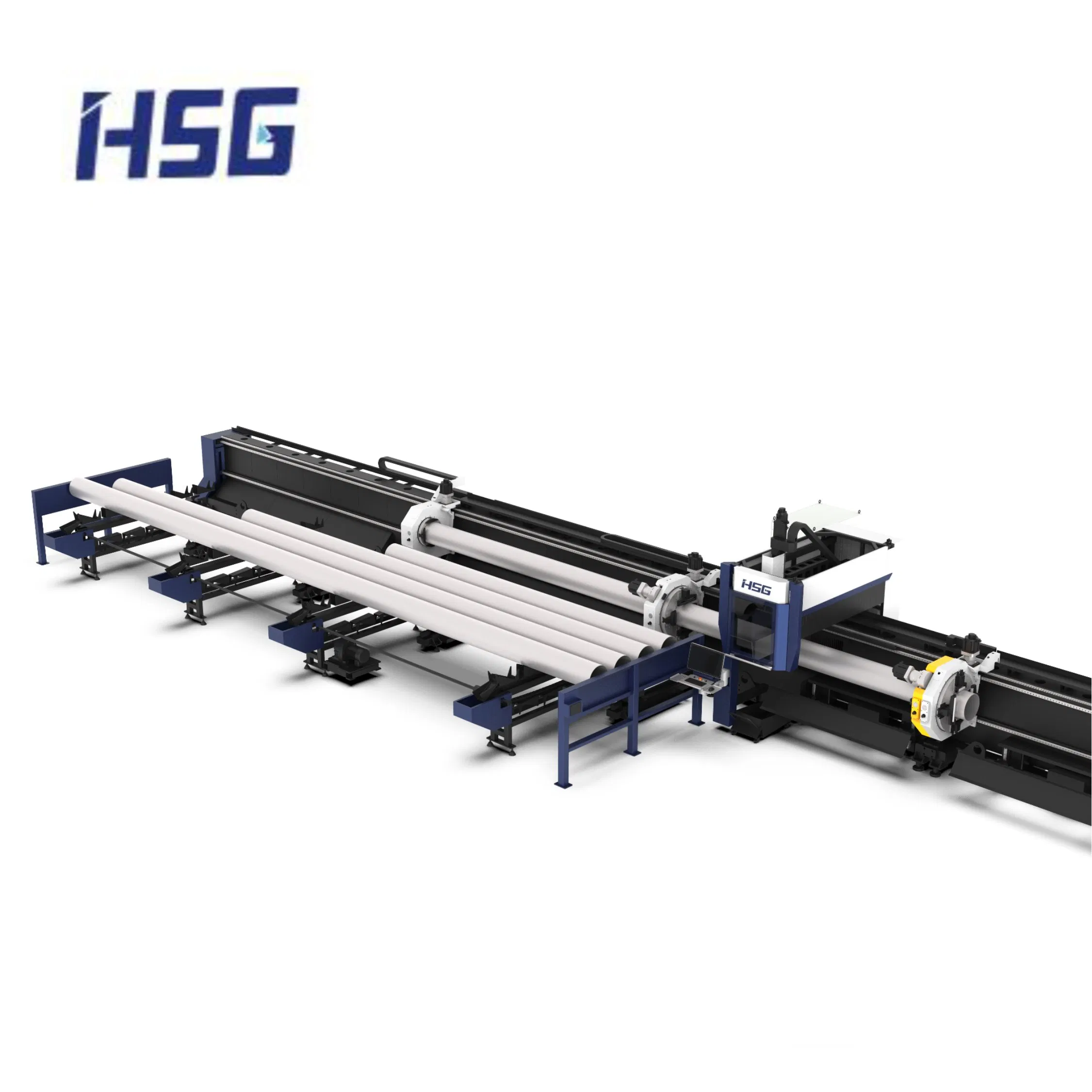 Metal Tube Laser Cutting Machine Ipg Raycus Laser Source 6600W